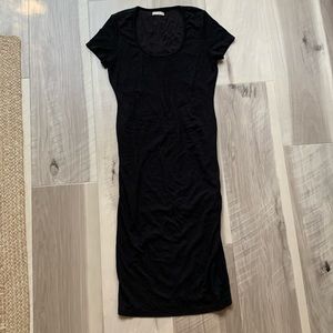 Women’s Marine Layer Black Ribbed Cotton Tee maxi  Dress Comfy